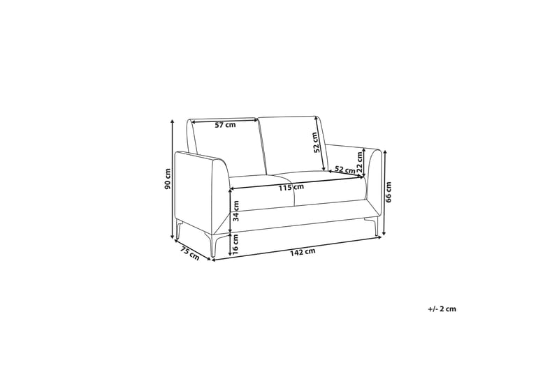 Chet Sohva 2-istuttava - Harmaa/Musta - Huonekalut - Sohva - 2:n istuttava sohva