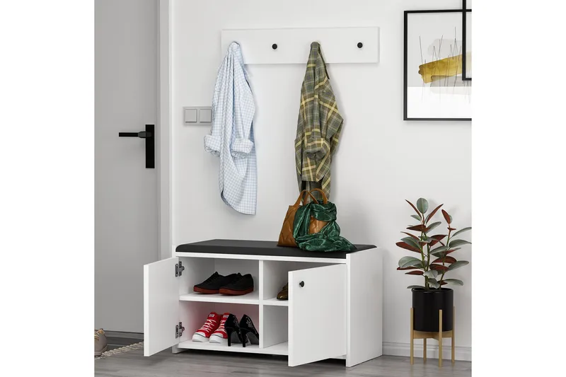 Ostwerwal eteiskalustesetti valkoinen - Hanah Home - Huonekalut - Kalustesetit - Eteisen kalustesetit