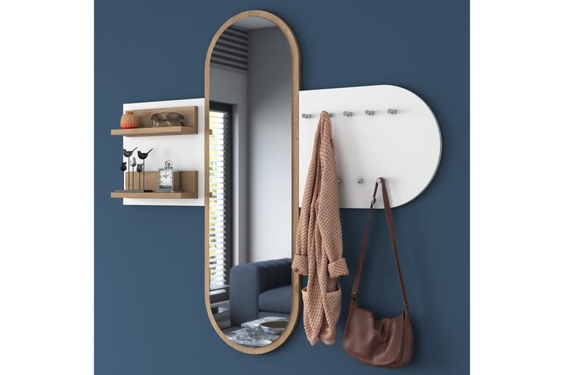 Courlac eteiskalustesetti valkoinen/ruskea - Hanah Home - Huonekalut - Kalustesetit - Eteisen kalustesetit