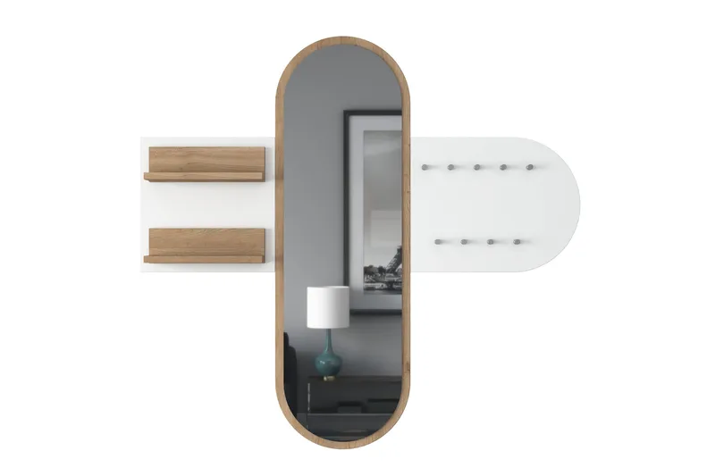 Courlac eteiskalustesetti valkoinen/ruskea, Hanah Home