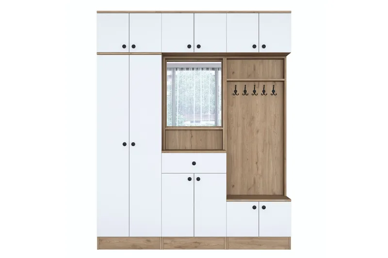 Honny eteiskalustesetti ruskea/valkoinen, Hanah Home