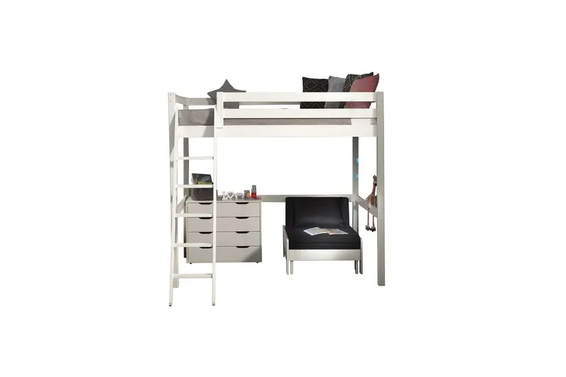 4-ovinen kaappi ja vuodesohva Pino Mezzanine 140 x 200 cm - 140 x 200 cm - Huonekalut - Lasten kalusteet - Lasten huonekalusetti