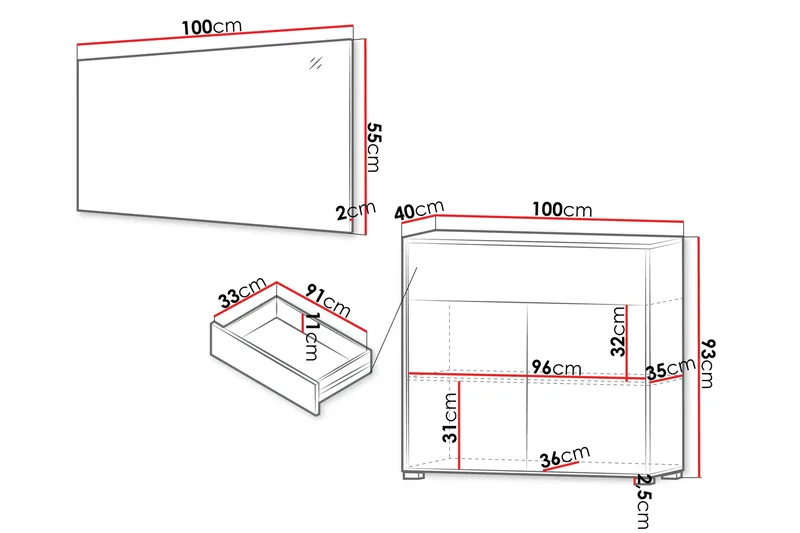 Agawal Eteiskalustepaketti - Huonekalut - Kalustesetit - Eteisen kalustesetit
