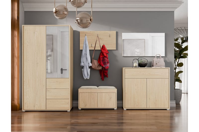 Agawal Eteiskalustesetti - Ruskea - Huonekalut - Kalustesetit - Eteisen kalustesetit