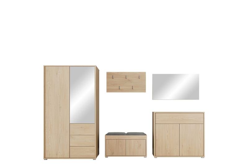 Agawal Eteiskalustesetti - Ruskea - Huonekalut - Kalustesetit - Eteisen kalustesetit