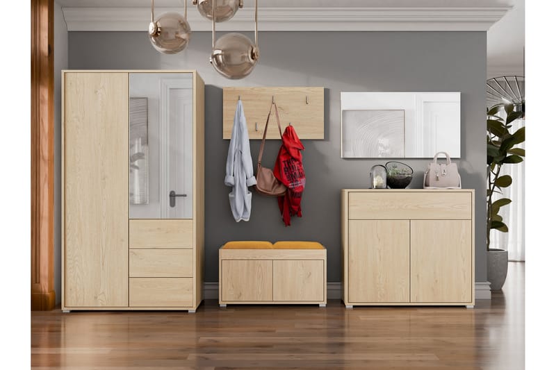 Agawal Eteiskalustesetti - Ruskea - Huonekalut - Kalustesetit - Eteisen kalustesetit