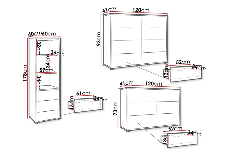 Agawal Kalustesetti olohuoneeseen - Ruskea - Huonekalut - Kalustesetit - Olohuoneen kalustesetit
