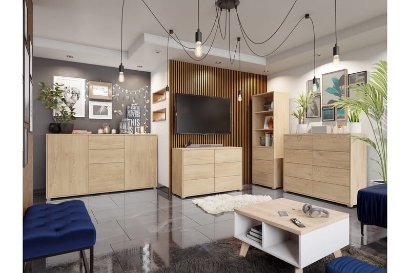 Agawal Kalustesetti olohuoneeseen - Ruskea - Huonekalut - Kalustesetit - Olohuoneen kalustesetit