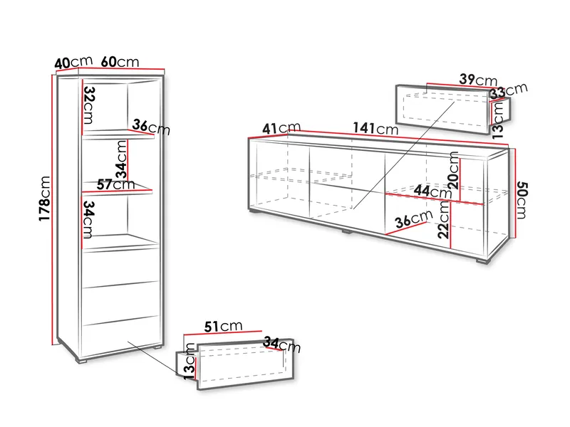 Agawal Olohuoneen kalustepaketti - Ruskea - Huonekalut - Kalustesetit - Olohuoneen kalustesetit