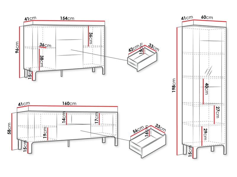 Aggarwal Olohuoneen Kalustesetti - Huonekalut - Kalustesetit - Olohuoneen kalustesetit