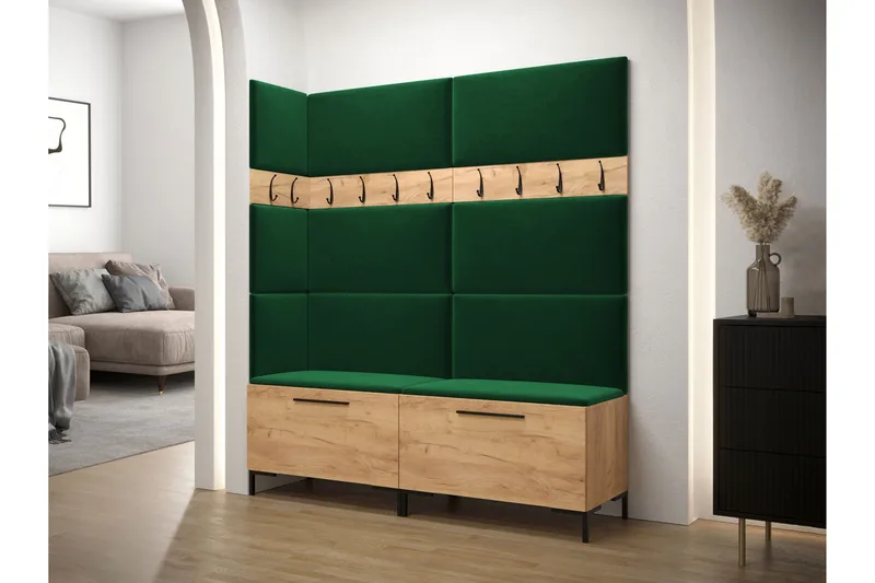 Ahsamin Hall -Huonekalusarja - Musta - Huonekalut - Kalustesetit - Eteisen kalustesetit