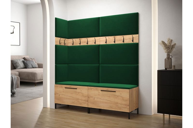 Ahsamin Hall -Huonekalusarja - Musta - Huonekalut - Kalustesetit - Eteisen kalustesetit