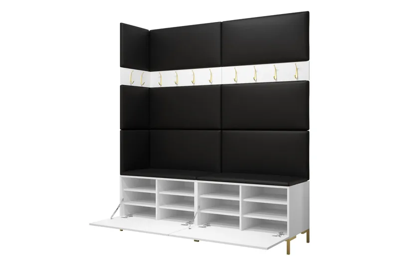 Ahsamin Hall -Huonekalusarja - Musta - Huonekalut - Kalustesetit - Eteisen kalustesetit