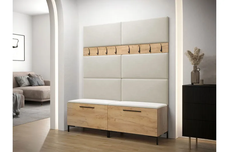 Ahsamin Hall -Huonekalusarja - Valkoinen - Huonekalut - Kalustesetit - Eteisen kalustesetit