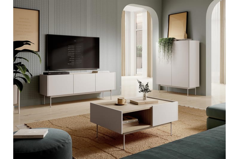 Akansh Huonekalusetti Olohuoneeseen - Beige - Huonekalut - Kalustesetit - Olohuoneen kalustesetit