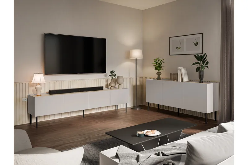 Akie Huonekalusetti Olohuoneeseen - Beige - Huonekalut - Kalustesetit - Olohuoneen kalustesetit