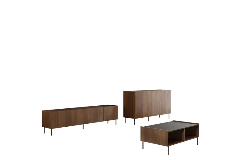 Akihito Huonekalusetti Olohuoneeseen, Ruskea