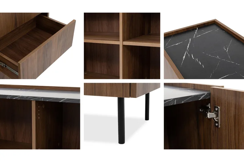 Akihito Huonekalusetti Olohuoneeseen - Ruskea - Huonekalut - Kalustesetit - Olohuoneen kalustesetit