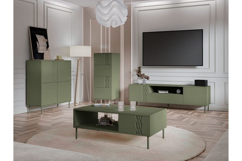 Akiko Huonekalusetti Olohuoneeseen - Vihreä - Huonekalut - Kalustesetit - Olohuoneen kalustesetit