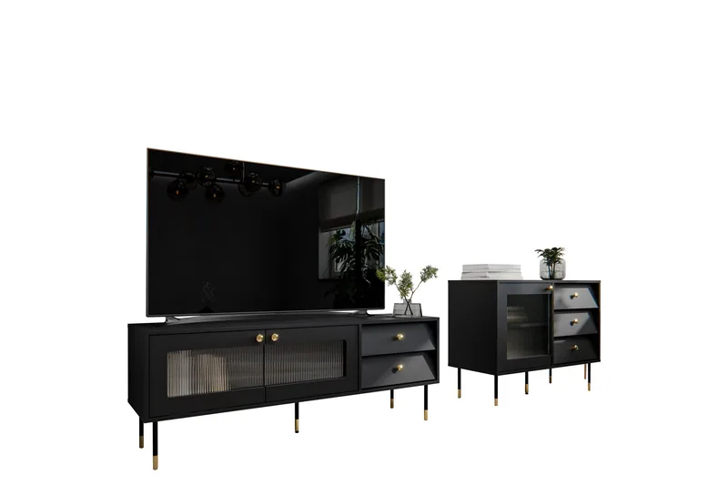 Akilesh Huonekalusetti Olohuoneeseen, Musta