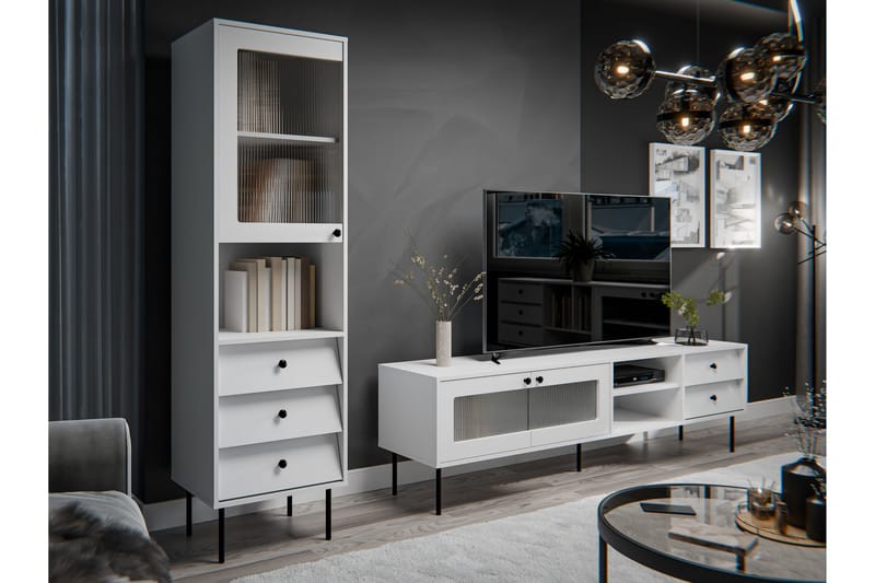 Akilesh Huonekalusetti Olohuoneeseen - Valkoinen - Huonekalut - Kalustesetit - Olohuoneen kalustesetit