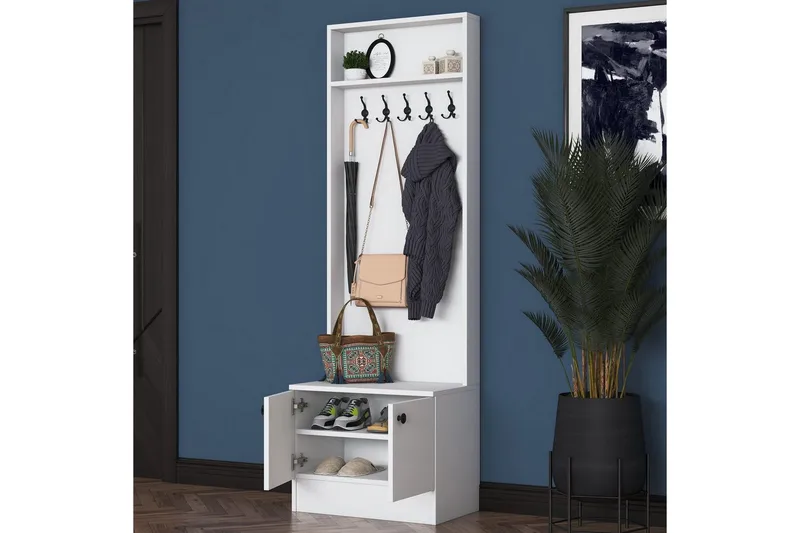 Alvric Eteiskalustesetti - Valkoinen - Huonekalut - Kalustesetit - Eteisen kalustesetit
