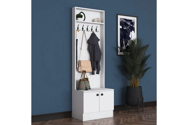 Alvric Eteiskalustesetti - Valkoinen - Huonekalut - Kalustesetit - Eteisen kalustesetit