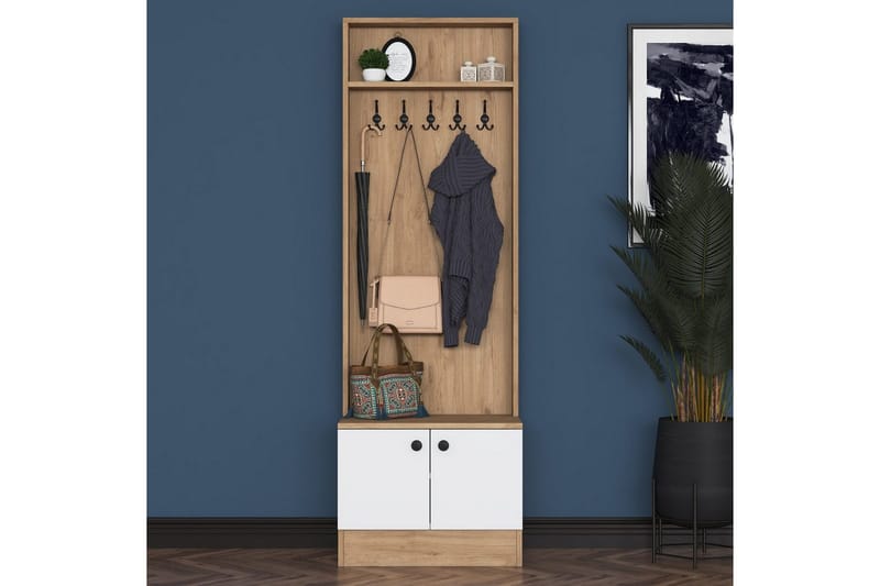 Alvric Eteiskalustesetti - Pähkinä/Valkoinen - Huonekalut - Kalustesetit - Eteisen kalustesetit