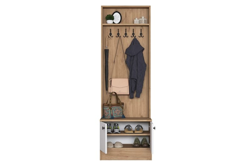 Alvric Eteiskalustesetti - Pähkinä/Valkoinen - Huonekalut - Kalustesetit - Eteisen kalustesetit