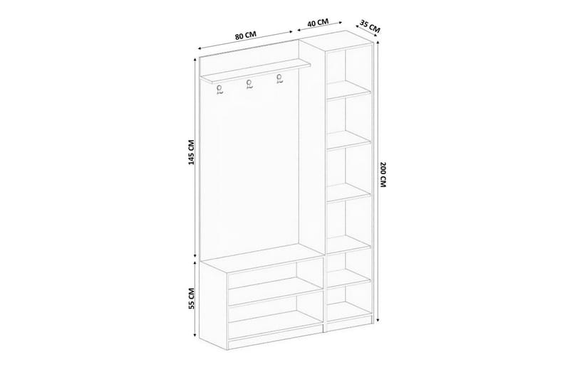Alvric Hattuhylly 120 cm - Matta Valkoinen - Huonekalut - Kalustesetit - Eteisen kalustesetit