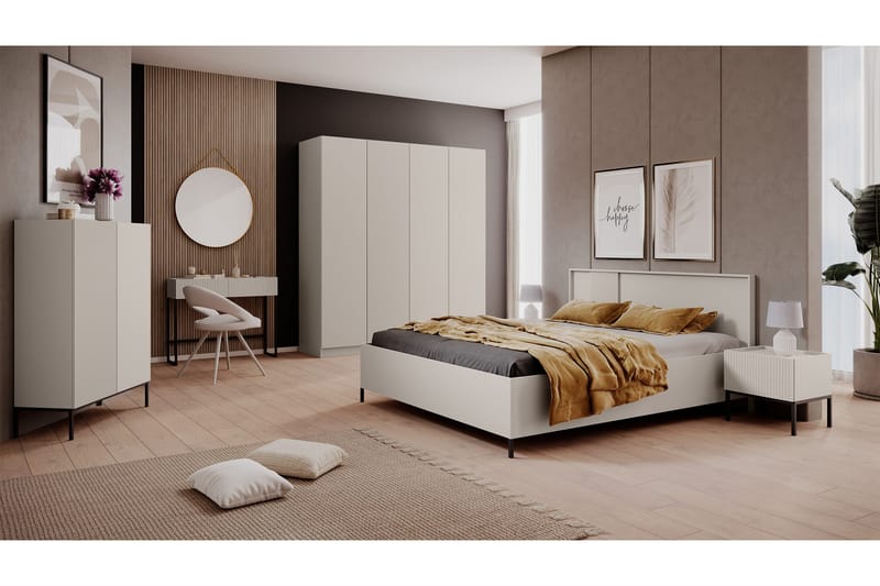 Amelus Huonekalusetti Makuuhuoneeseen - Cashmere - Huonekalut - Kalustesetit - Makuuhuoneen kalustesetit