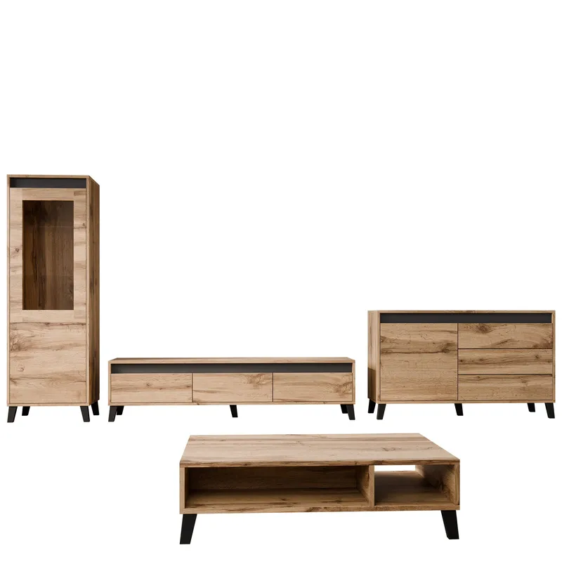 Amshyttan Olohuoneen kalustepaketti, Ruskea/Musta