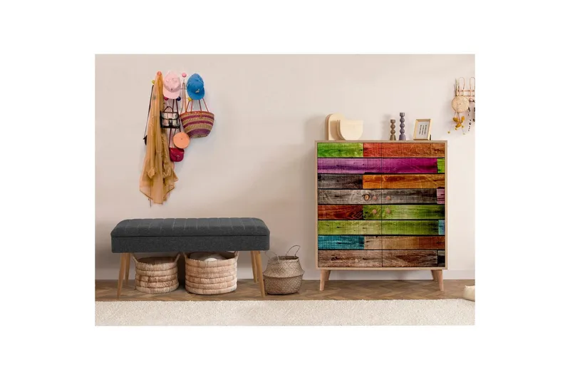 Anaya Eteiskalustesetti - Antrasiitti - Säilytys - Kaappi - Säilytyskaappi