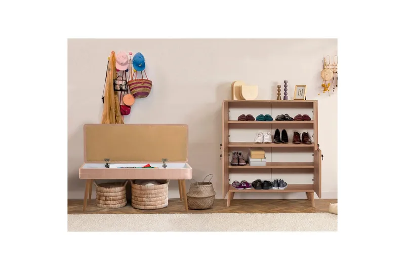 Anaya Eteiskalustesetti - Kivi - Huonekalut - Tuoli & nojatuoli - Penkki - Eteispenkki - Kenkäteline penkillä