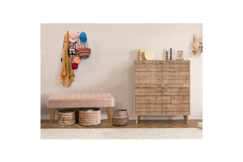 Anaya Eteiskalustesetti - Kivi - Huonekalut - Tuoli & nojatuoli - Penkki - Eteispenkki - Kenkäteline penkillä