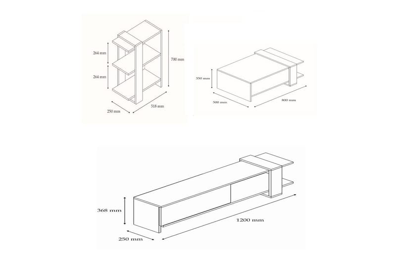Astren Kalustesetti Olohuoneeseen - Ruskea - Huonekalut - Kalustesetit - Olohuoneen kalustesetit