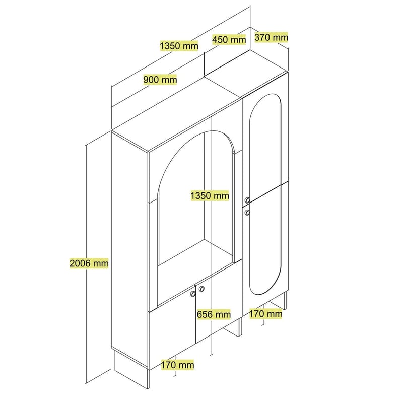 Ayleid eteiskaluste 200 cm - Huonekalut - Kalustesetit - Eteisen kalustesetit