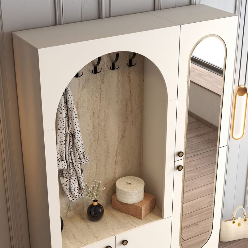 Ayleid eteiskaluste peilillä 200 cm - Huonekalut - Kalustesetit - Eteisen kalustesetit