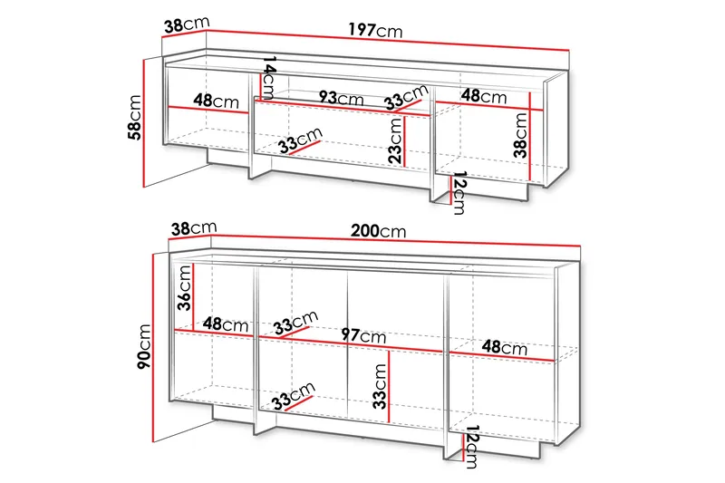 Bellia-Huonekalusetti Olohuoneeseen - Ruskea - Huonekalut - Kalustesetit - Olohuoneen kalustesetit