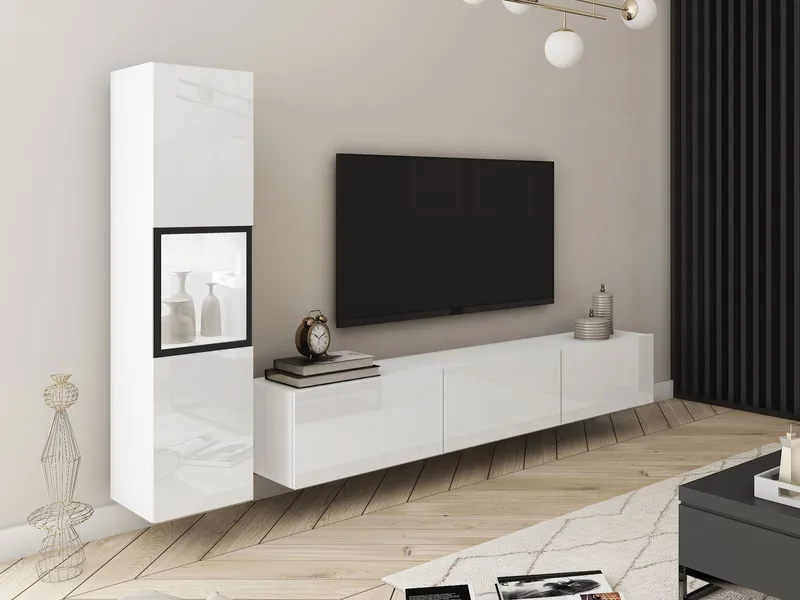 Bergfelde TV-yksikkö 2 osaa Valaistuksella - Huonekalut - Kalustesetit - Olohuoneen kalustesetit