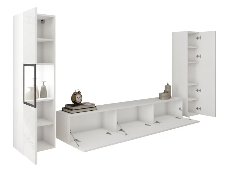 Bergfelde TV-yksikkö 3 osaa Valaistuksella - Huonekalut - Kalustesetit - Olohuoneen kalustesetit