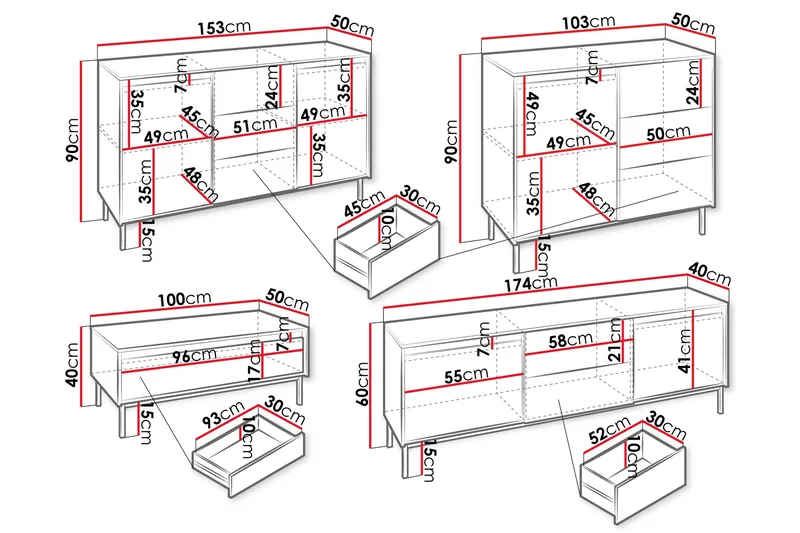 Bjurholm Huonekalusetti Olohuoneeseen - Beige - Huonekalut - Kalustesetit - Olohuoneen kalustesetit