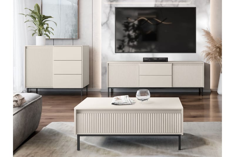 Bjurholm Huonekalusetti Olohuoneeseen - Beige - Huonekalut - Kalustesetit - Olohuoneen kalustesetit