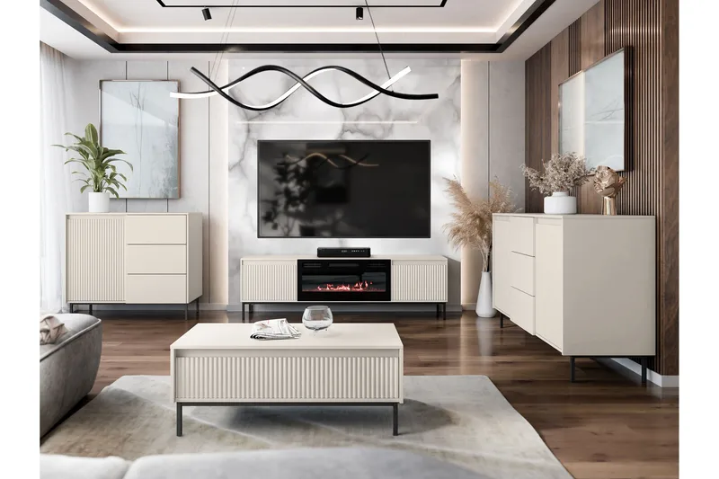 Bjurholm Kalustesarja Olohuoneeseen - Beige - Huonekalut - Kalustesetit - Olohuoneen kalustesetit