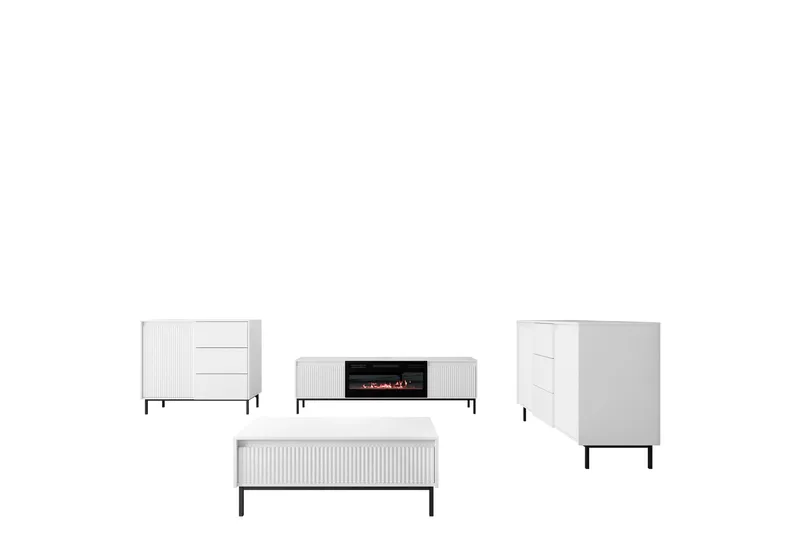Bjurholm Kalustesarja Olohuoneeseen - Valkoinen - Huonekalut - Kalustesetit - Olohuoneen kalustesetit