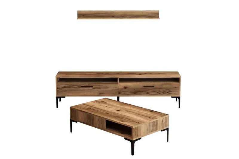 Brutorp Kalustesetti Olohuoneeseen - Pähkinä - Huonekalut - Kalustesetit - Olohuoneen kalustesetit