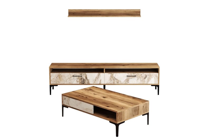 Brutorp Kalustesetti Olohuoneeseen, Pähkinä/Valkoinen