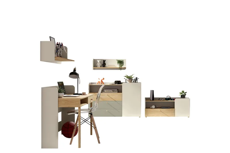 Buhan Huonekalusetti Makuuhuoneeseen - Beige / Ruskea - Huonekalut - Kalustesetit - Makuuhuoneen kalustesetit