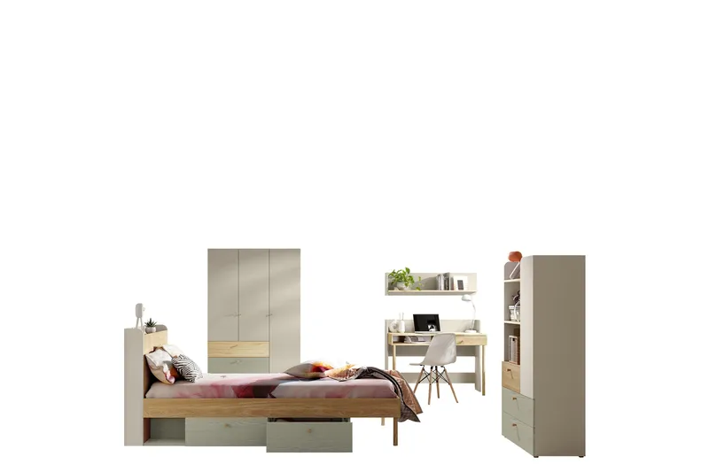 Buhan Huonekalusetti Makuuhuoneeseen, Beige / Ruskea