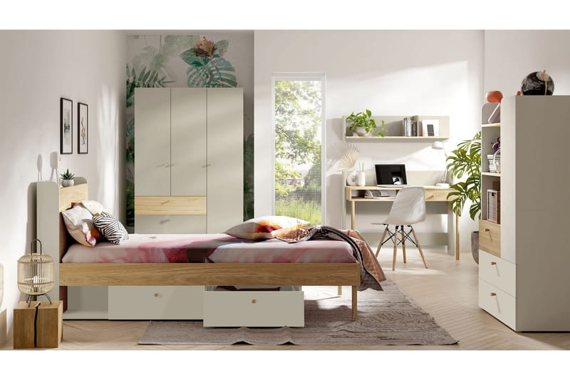 Buhan Huonekalusetti Makuuhuoneeseen - Beige / Ruskea - Huonekalut - Kalustesetit - Makuuhuoneen kalustesetit